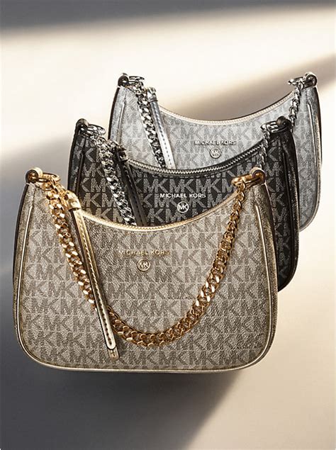 michael kors pochette nera|Jet Set Charm Small Metallic Leather Pochette.